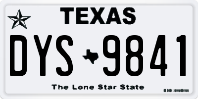 TX license plate DYS9841