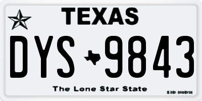 TX license plate DYS9843