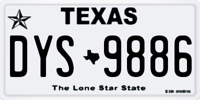 TX license plate DYS9886