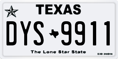 TX license plate DYS9911