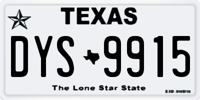 TX license plate DYS9915