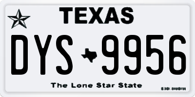 TX license plate DYS9956
