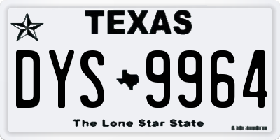 TX license plate DYS9964