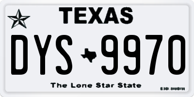 TX license plate DYS9970