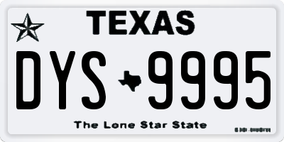 TX license plate DYS9995