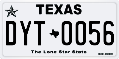 TX license plate DYT0056