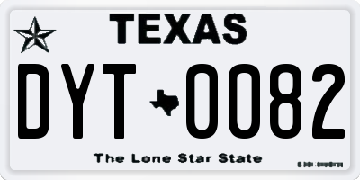TX license plate DYT0082