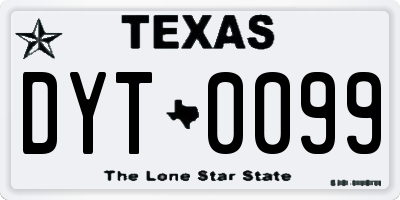 TX license plate DYT0099