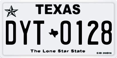 TX license plate DYT0128