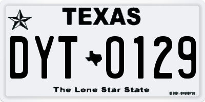 TX license plate DYT0129