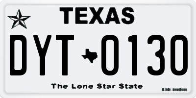 TX license plate DYT0130