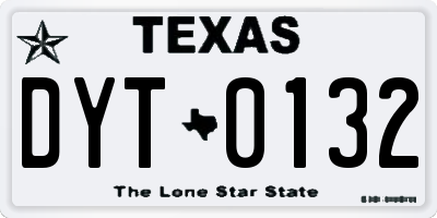 TX license plate DYT0132