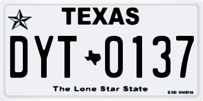 TX license plate DYT0137