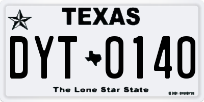 TX license plate DYT0140