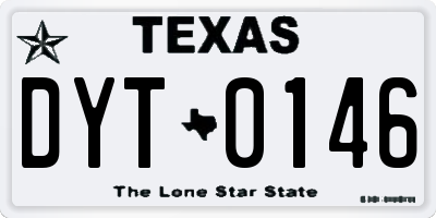TX license plate DYT0146