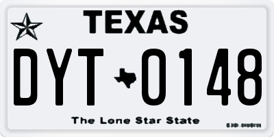 TX license plate DYT0148