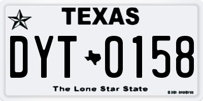 TX license plate DYT0158