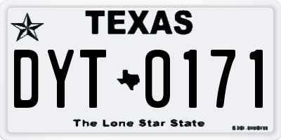 TX license plate DYT0171