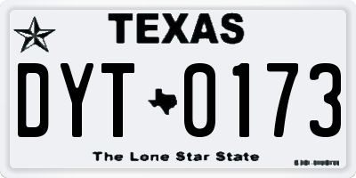 TX license plate DYT0173