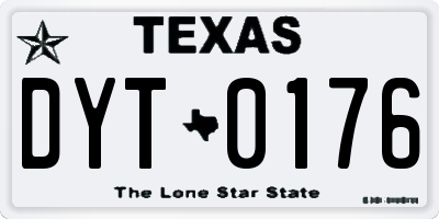 TX license plate DYT0176