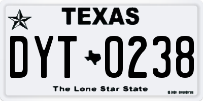 TX license plate DYT0238