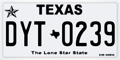 TX license plate DYT0239