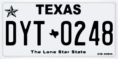 TX license plate DYT0248