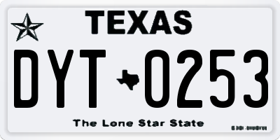 TX license plate DYT0253