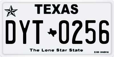 TX license plate DYT0256