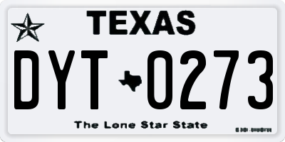 TX license plate DYT0273