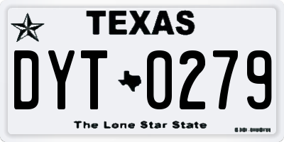 TX license plate DYT0279