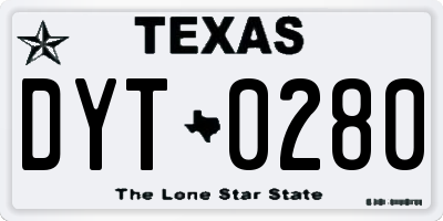 TX license plate DYT0280