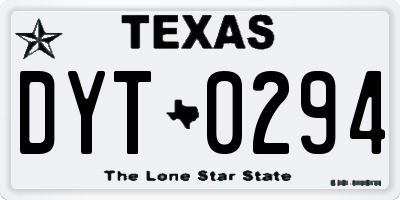 TX license plate DYT0294