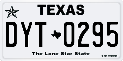 TX license plate DYT0295