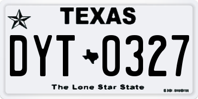 TX license plate DYT0327