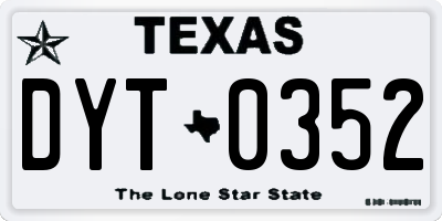 TX license plate DYT0352
