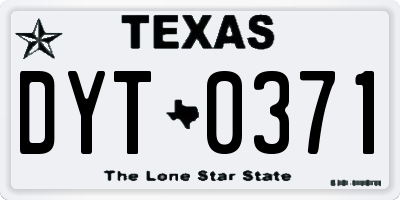 TX license plate DYT0371