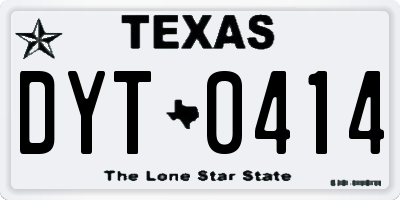TX license plate DYT0414