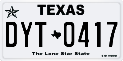 TX license plate DYT0417