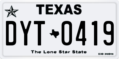 TX license plate DYT0419