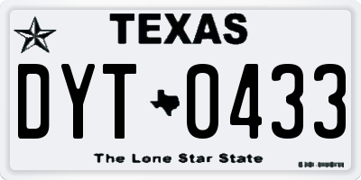 TX license plate DYT0433
