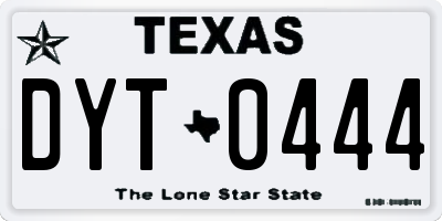 TX license plate DYT0444