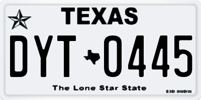 TX license plate DYT0445