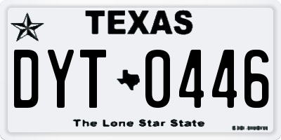 TX license plate DYT0446