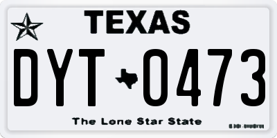 TX license plate DYT0473