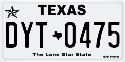TX license plate DYT0475