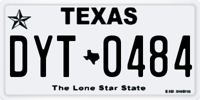 TX license plate DYT0484