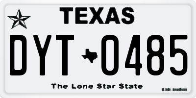 TX license plate DYT0485