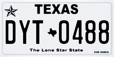 TX license plate DYT0488