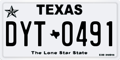 TX license plate DYT0491